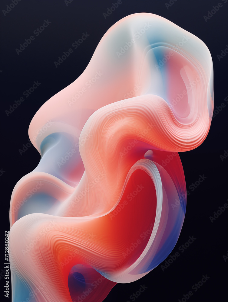 Aufkleber colorful curve graphic objects,created with generative ai tecnology.
