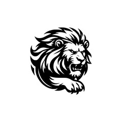 Vector Logo of a Charging Lion. Symbolizing Strength, Leadership, and Nobility. Versatile Design Perfect for Logos, Branding, and Marketing Initiatives. High Quality Illustration on white background.