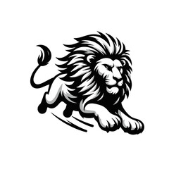 Vector Logo of a Charging Lion. Symbolizing Strength, Leadership, and Nobility. Versatile Design Perfect for Logos, Branding, and Marketing Initiatives. High Quality Illustration on white background.