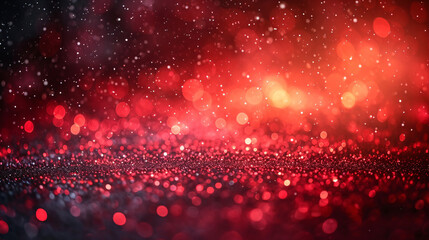 Abstract red bokeh background with particles, abstract red particles concept illustration