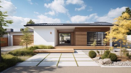 現代的な日本の平屋建て住宅