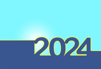 line drawing of a 2024 new year new year text 2024
