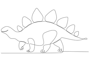: continuous line drawing of dinosaur vector illustration