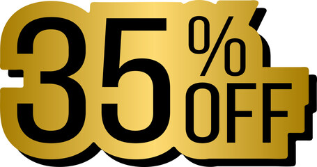 Golden 35 percent off discount promotion
