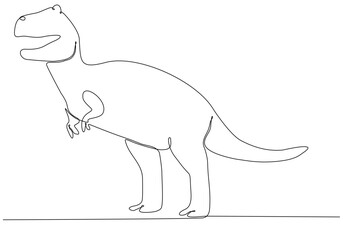 : continuous line drawing of dinosaur vector illustration