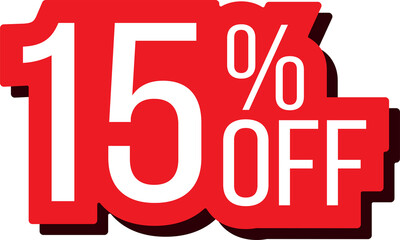Red 15 percent off discount promotion