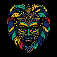 colorful tribal art and folklore illustration
