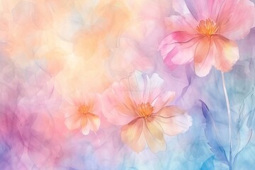 Obraz na płótnie Canvas Watercolor floral wallpaper