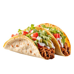 Isolated transparent background showcasing mouthwatering grilled chicken tacos