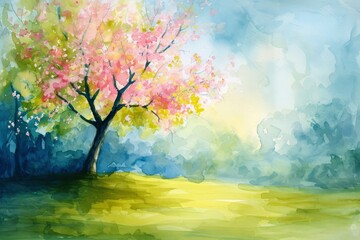 Obraz na płótnie Canvas Watercolor spring background