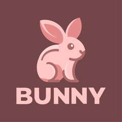 modern and clean vector logo of a bunny