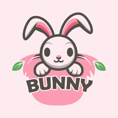 modern and clean vector logo of a bunny