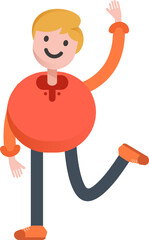 Boy Character Relaxing Illustration
