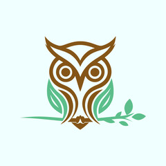 Obraz premium minimalist and cute vector logo of an owl