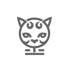 minimalist and adorable vector logo with a stylized cat