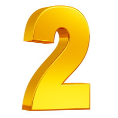 Golden 3d number 2