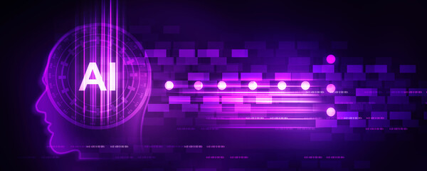 Obraz premium 2d illustration Artificial Intelligence (AI) concept