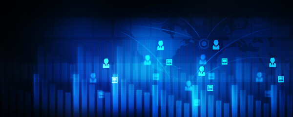 2d rendering Stock market online business concept. business Graph 