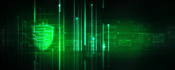 2d illustration Security concept - shield 
