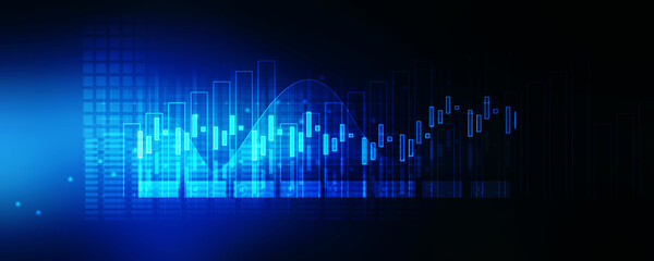 2d rendering Stock market online business concept. business Graph 