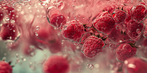 illustration of raspberry and water, generative AI