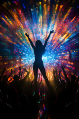 Fototapeta na wymiar Enthralling Disco Night: A Symphony of Lights, Music, and Dance.