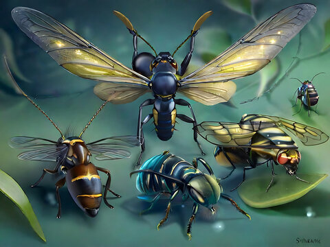 set of insects