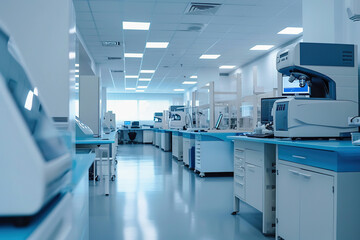 Modern medical laboratory with advanced analytical equipment