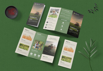 Modern Agriculture Faming Business TriFold Brochure Leaflet Layout
