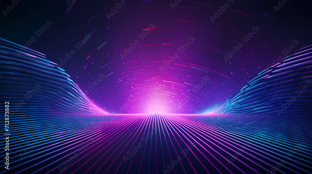 Poster technology abstract lines background and light effects, technology sense background