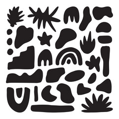 abstract hand drawn organic shapes	
