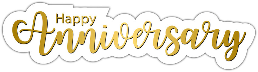 Golden Colored happy anniversary luxurious lettering design