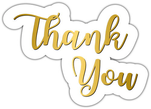Golden Colored thank you luxurious lettering design
