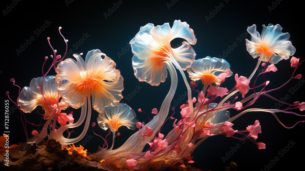 Wall mural underwater luminescence light