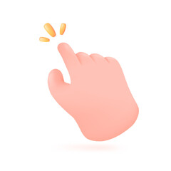 Obraz premium 3D hand mouse cursor. An empty pointing hand The concept of clicking a button on a website