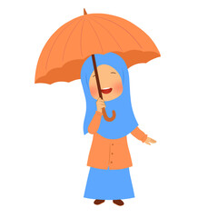 Hijab Girl With Umbrella