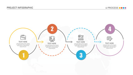 Infographic process design with icons and 4 options or steps.