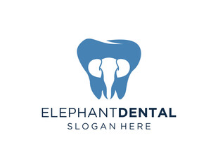 The logo design is about Elephant Dental and was created using the Corel Draw 2018 application with a white background.
