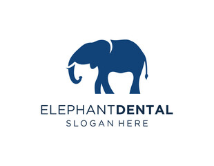 The logo design is about Elephant Dental and was created using the Corel Draw 2018 application with a white background.