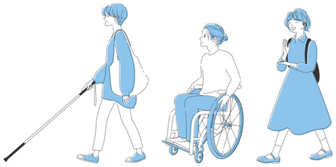 多様性・障害を持つ若者たちのセット