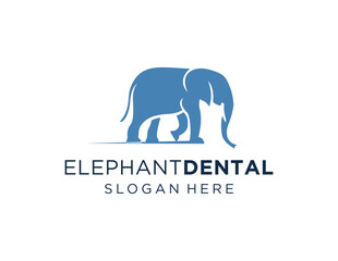 The logo design is about Elephant Dental and was created using the Corel Draw 2018 application with a white background.