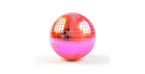 Fototapeta na wymiar Colorful disco ball on a white background. 3d illustration.3D rendering of a pink disco ball isolated on white background.