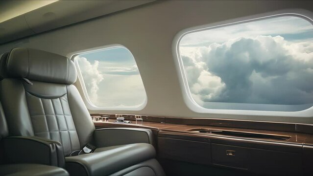The clear, crisp views from the luxurious interior of the private jet offer a front row seat to the aweinspiring sight of a tropical thunderstorm looming on the horizon.