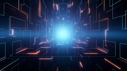 Obraz premium Abstract line art background, technological background