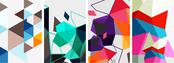 Triangle geometric abstract backgrounds. Vector illustration For Wallpaper, Banner, Background, Card, Book Illustration, landing page