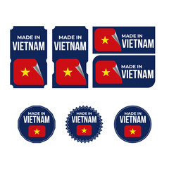 Made in Vietnam. Vietnam flag, Tag, Seal, Stamp, Flag, Icon vector