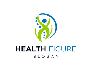 Obraz premium The logo design is about Health Figure and was created using the Corel Draw 2018 application with a white background.