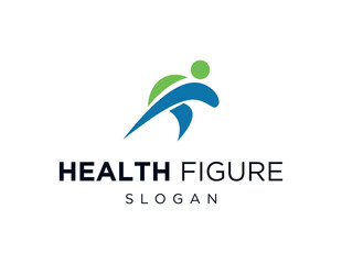 The logo design is about Health Figure and was created using the Corel Draw 2018 application with a white background.