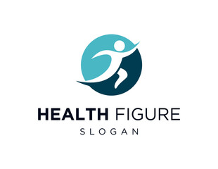 The logo design is about Health Figure and was created using the Corel Draw 2018 application with a white background.