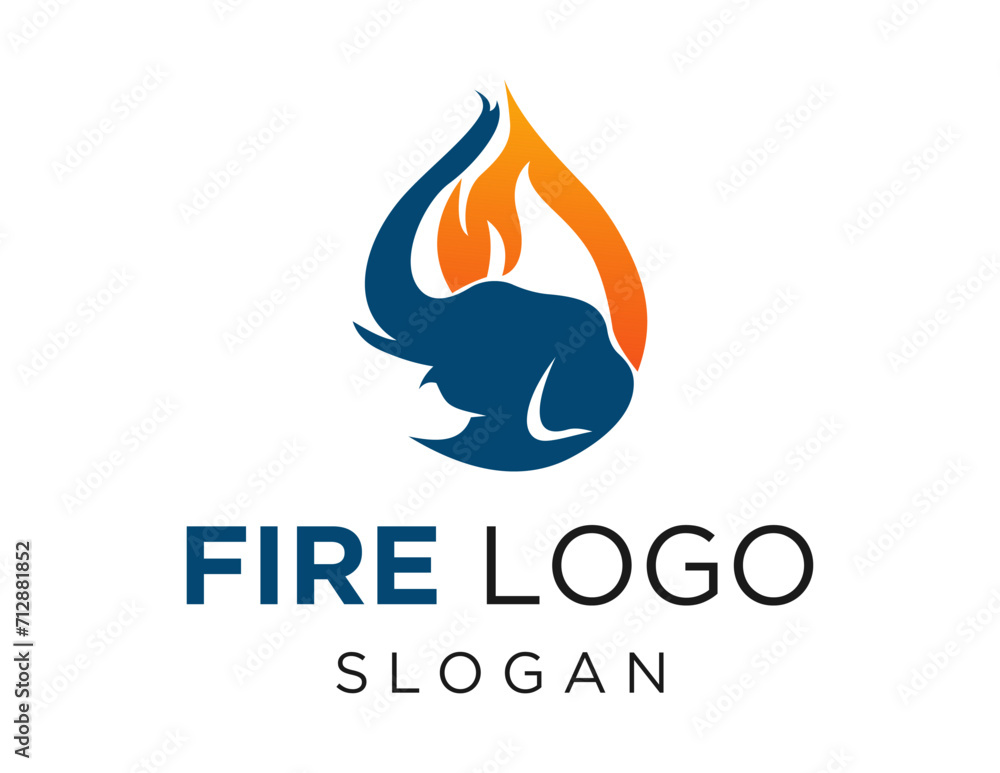 Poster the logo design is about fire and was created using the corel draw 2018 application with a white bac